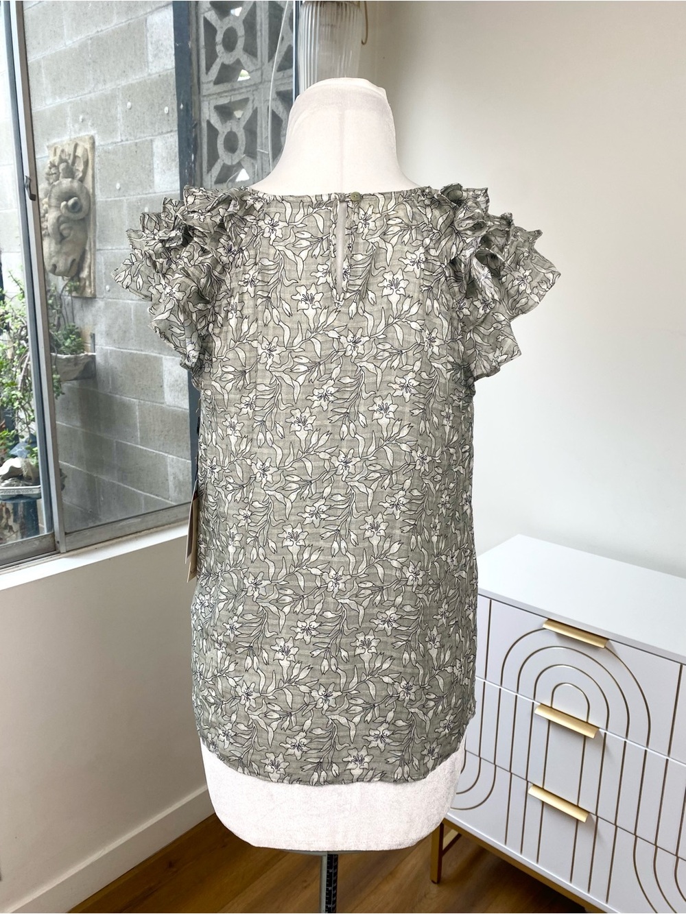 Nation LTD NWT Sarina Ruffle Sleeve Gauze Floral Garden Top, Size S - Picture 5 of 13